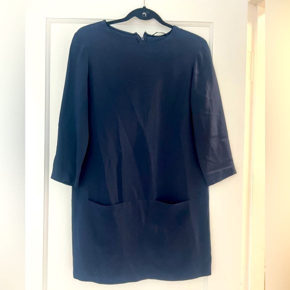 The Row Midi Shift Dress Navy